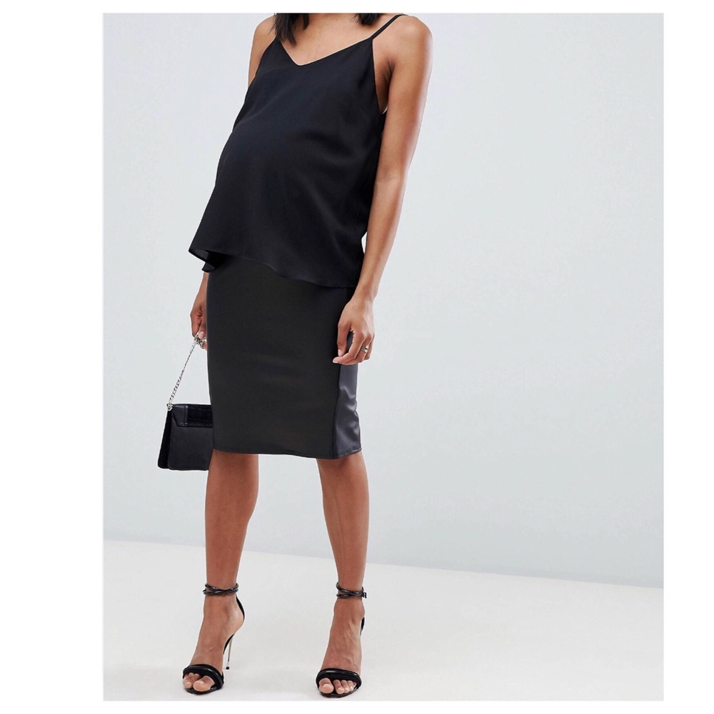 ASOS Maternity Leather Look Pencil Skirt